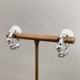 シルバー | クラッシュメタルフープイヤリング イヤーカフ ノンホールピアス | FACION