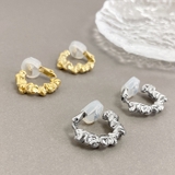 クラッシュメタルフープイヤリング イヤーカフ ノンホールピアス | FACION | 詳細画像1