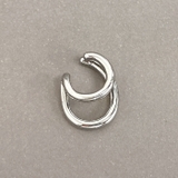 シルバー | ミニ2連リングフープイヤーカフ 片耳用 軟骨ピアス | FACION