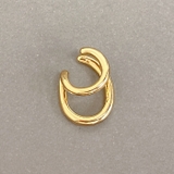 ゴールド | ミニ2連リングフープイヤーカフ 片耳用 軟骨ピアス | FACION