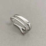 シルバー | ダブルラインメタルイヤーカフ 片耳用 軟骨ピアス | FACION