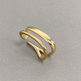 ゴールド | ダブルラインメタルイヤーカフ 片耳用 軟骨ピアス | FACION