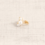 3pcs | 片耳用 クリップ式パールイヤーカフ 軟骨ピアスイヤリングゴールド | FACION