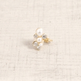 ストーン付 | 片耳用 クリップ式パールイヤーカフ 軟骨ピアスイヤリングゴールド | FACION