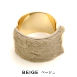 メタルカーブプレートファーブレスレット バングル フェイクファー | FACION | 詳細画像3