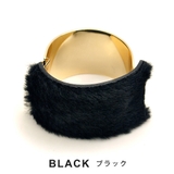 メタルカーブプレートファーブレスレット バングル フェイクファー | FACION | 詳細画像6