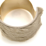 メタルカーブプレートファーブレスレット バングル フェイクファー | FACION | 詳細画像8