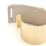 メタルカーブプレートファーブレスレット バングル フェイクファー | FACION | 詳細画像9