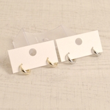 メタルドロップミニフープ開閉式ワンタッチピアス プチプラシルバーゴールド | FACION | 詳細画像1