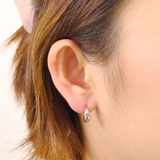 メタルドロップミニフープ開閉式ワンタッチピアス プチプラシルバーゴールド | FACION | 詳細画像5