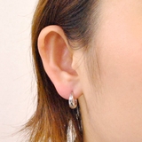 メタルドロップミニフープ開閉式ワンタッチピアス プチプラシルバーゴールド | FACION | 詳細画像6