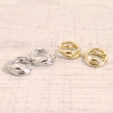 ツイスト2連フープワンタッチピアス プチプラ開閉式シルバーゴールド | FACION | 詳細画像1 