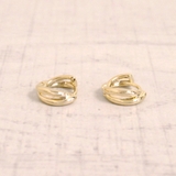ゴールド | ツイスト2連フープワンタッチピアス プチプラ開閉式シルバーゴールド | FACION