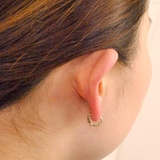 ツイスト2連フープワンタッチピアス プチプラ開閉式シルバーゴールド | FACION | 詳細画像8 