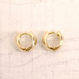 ゴールド 14mm | 幅広ロールワンタッチフープピアス  開閉式プチプラメタルシルバーゴールド | FACION