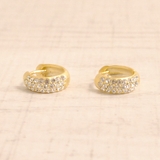 ゴールド | パヴェストーンフープワンタッチピアス 開閉式 シルバー | FACION