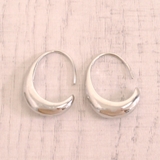 シルバー | ドロップメタルフープピアス カーブ インパクト | FACION