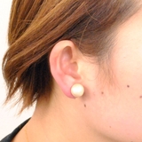 コットンパールリバーシブル樹脂イヤリング 大珠 ノンホールピアス | FACION | 詳細画像10 