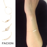 パールデザインチェーンブレスレット 華奢 スリム | FACION | 詳細画像1 