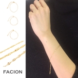 ゴールドデザインチェーンブレスレット 華奢 スリム | FACION | 詳細画像1 