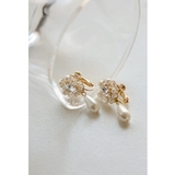 ゴールド | niana ニアナ ドロップパールビジューイヤリング | Fashion Letter