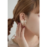 ゴールド | niana ニアナ パールリボンイヤリング | Fashion Letter