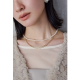 ゴールド | niana ニアナ パールチェーン三連ネックレス | Fashion Letter