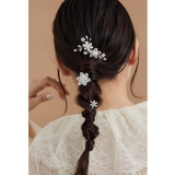 シルバー | niana ニアナ パールレースフラワーヘアピン3本セット | Fashion Letter