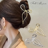リボン型メタルバンスクリップ ヘアクリップ ヘアツメ | Felt Maglietta | 詳細画像1