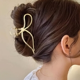 ゴールド | リボン型メタルバンスクリップ ヘアクリップ ヘアツメ | Felt Maglietta