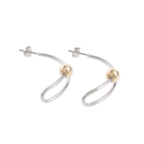 シルバー(023) | さり気なくシンプルに ボールハーフサークルピアス アクセサリー | Re:EDIT