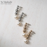 パールのアクセントがコーデを華やかに オーバーラップパール付ピアス アクセサリー | Re:EDIT | 詳細画像1
