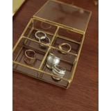 ゴールド(022) | 真鍮の小さなショーケース BRASSフレームガラスコンパートケース4BOX | Re:EDIT