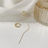 ゴールド | ツイスト・チェーンモチーフダブルイヤーカフピアス 10053 | G&L Style