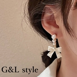 リボンモチーフパールピアス 10159 | G&L Style | 詳細画像1 