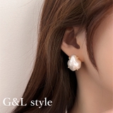 ゴールドフレームフェイクパールピアス・イヤリング 10209 | G&L Style | 詳細画像1