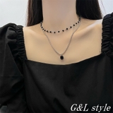 ブラックストーンシルバーネックレス 9519 | G&L Style | 詳細画像1 