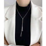 シルバー-1 | ロングネックレス ダブルチャーム ペンダントトップ | GROOVY STORE