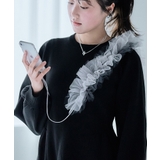 グレー | チュールフリル スマホショルダー ストラップ | Growing Rich