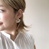 扇パール ピアス スクエア | gulamu jewelry  | 詳細画像3 