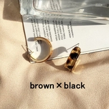 brown×black | ヒョウ柄 フープ ピアス | gulamu jewelry 