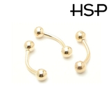 ゴールドプレート16G バナナバーベル 10mm【ボディピアス | ピアス専門店HOMESLICEPRODUCTIONS | 詳細画像2 