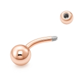 [HSP] ピンクゴールド バナナバーベル14G | ピアス専門店HOMESLICEPRODUCTIONS | 詳細画像6 