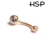 [HSP] ゴールド 14G ダブルジュエルバナナバーベル | ピアス専門店HOMESLICEPRODUCTIONS | 詳細画像3 