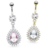 14G CZ センターティアドロップダングル | ピアス専門店HOMESLICEPRODUCTIONS | 詳細画像1 