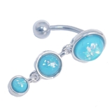 オパールグリッター×アクア | トリプルラウンドダングル オパールグリッター＆イルミネーションストーン バナナバ… | ピアス専門店HOMESLICEPRODUCTIONS