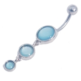 イルミストーン×アクア | トリプルラウンドダングル オパールグリッター＆イルミネーションストーン バナナバ… | ピアス専門店HOMESLICEPRODUCTIONS