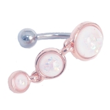 オパールグリッター×PG×ホワイト | トリプルラウンドダングル オパールグリッター＆イルミネーションストーン バナナバ… | ピアス専門店HOMESLICEPRODUCTIONS