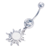 オパールグリッター×クリア | トライバルサンダングル イルミネーションストーン＆オパールグリッター バナナバー… | ピアス専門店HOMESLICEPRODUCTIONS