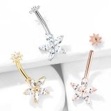 ヘソピアス CZ ジュエルチャーム インターナルバナナバーベル 14G | ピアス専門店HOMESLICEPRODUCTIONS | 詳細画像3 